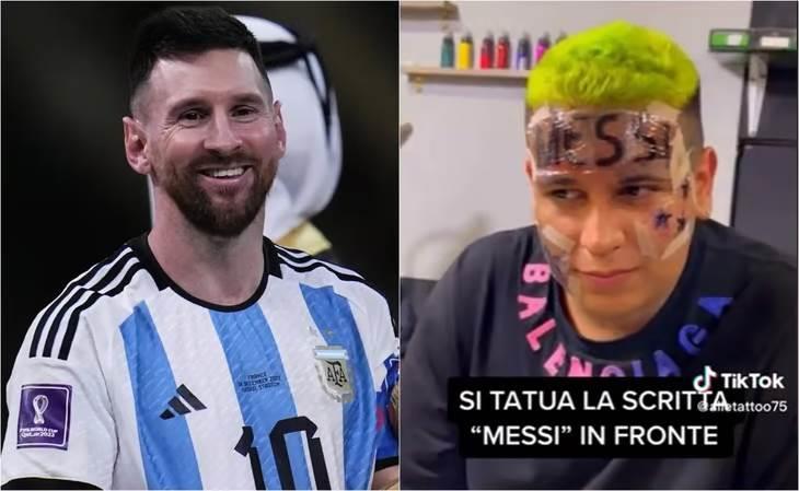 Fan de Messi se tatúa su nombre en la frente