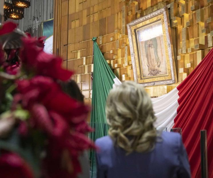 Jill Biden con Gutiérrez Müller en la Basílica de Guadalupe