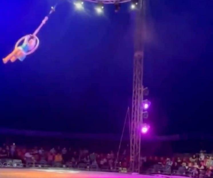 Trapecista cae de más de 5 metros de altura en Tampico