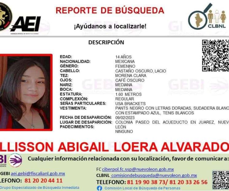 Buscan a adolescente desaparecida en Juárez