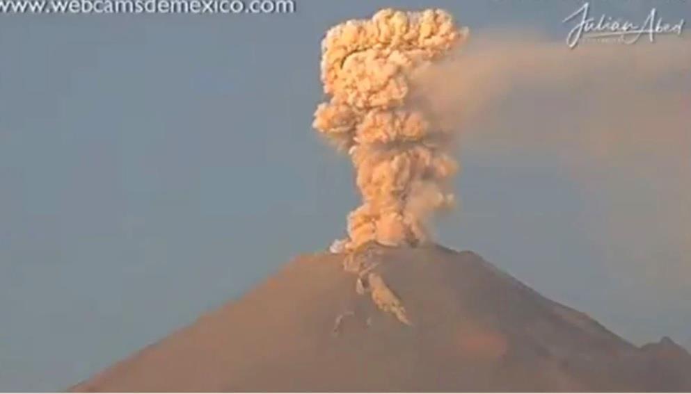 Popocatépetl presenta explosión este lunes