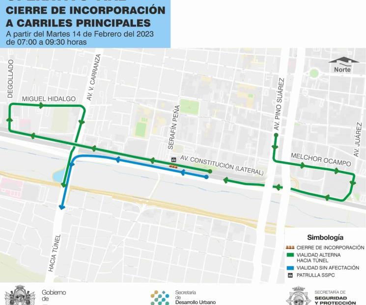 Buscan disminuir tráfico en Constitución con cierres