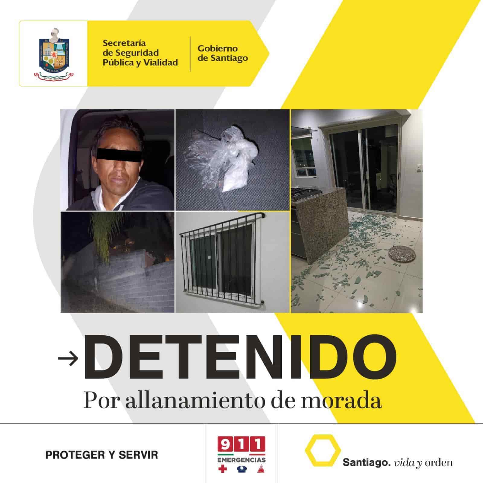 Antes de poder llevarse algo de una casa del mismo fraccionamiento que tenía a su cuidado, un guardia de seguridad fue detenido por elementos de la Policía de Santiago