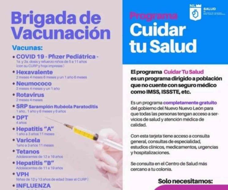 Realizarán campaña de vacunación en García