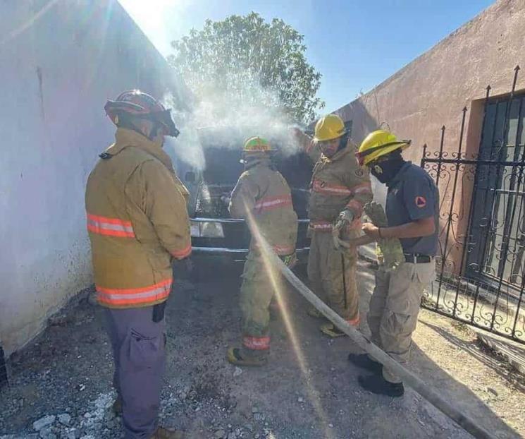 Se incendia camioneta en General Terán