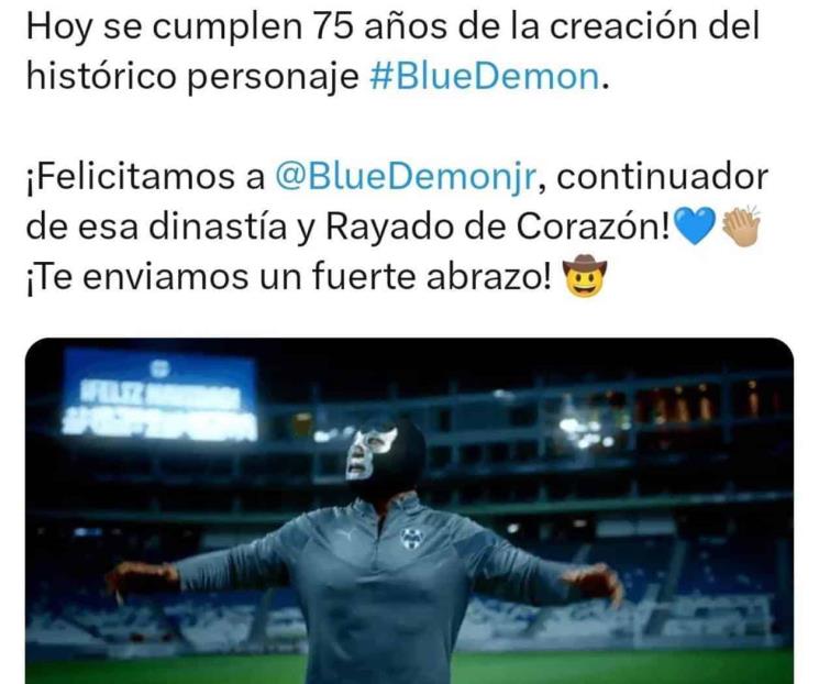 Recuerdan Rayados los 75 años de la creación de Blue Demon