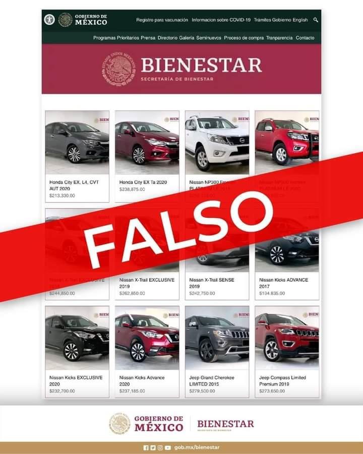 Alertan sobre fraude en venta de autos mediante Bienestar