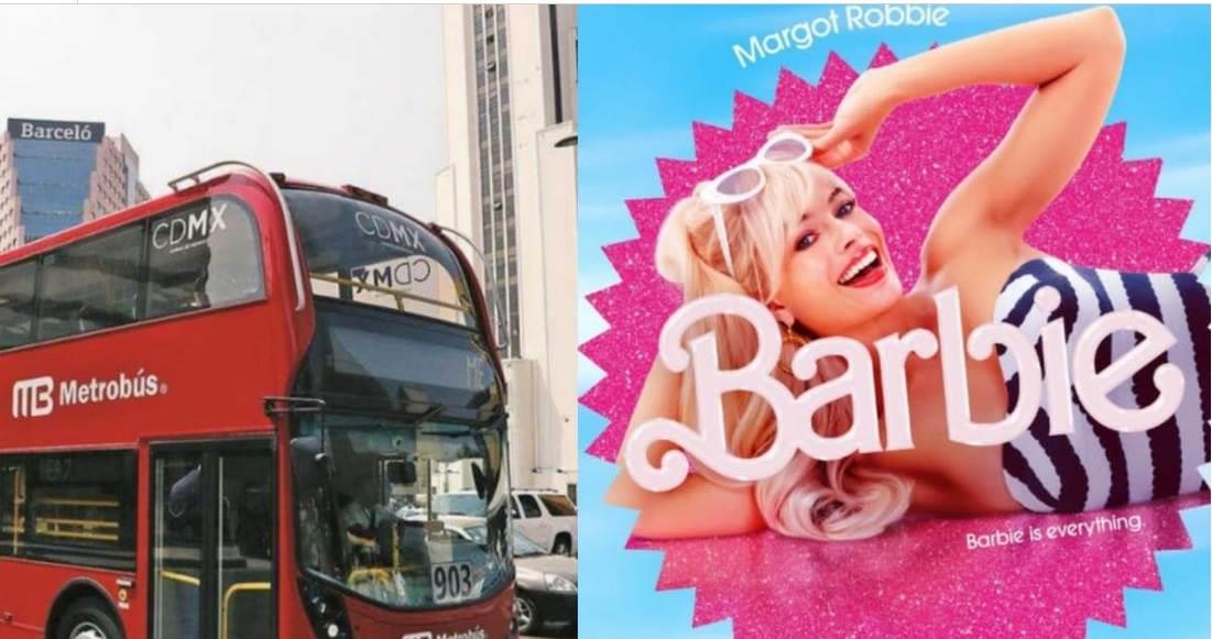 Metrobús de CDMX se une al trend de Barbie