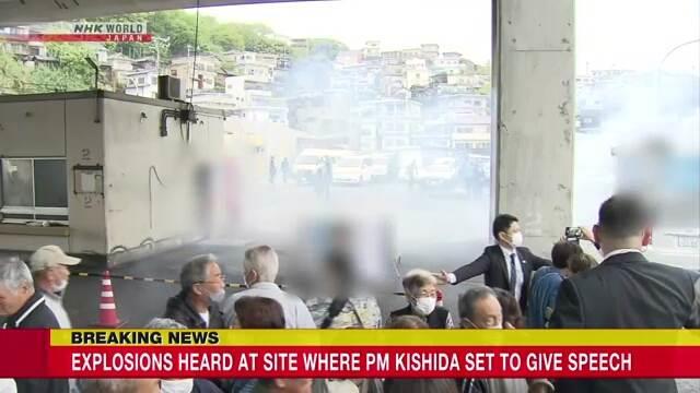 Primer Ministro japonés  sale ileso tras explosión