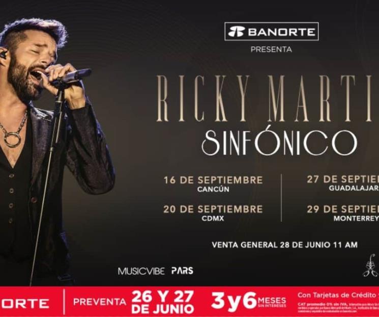 Anuncia Ricky Martin gira sinfónica en Monterrey