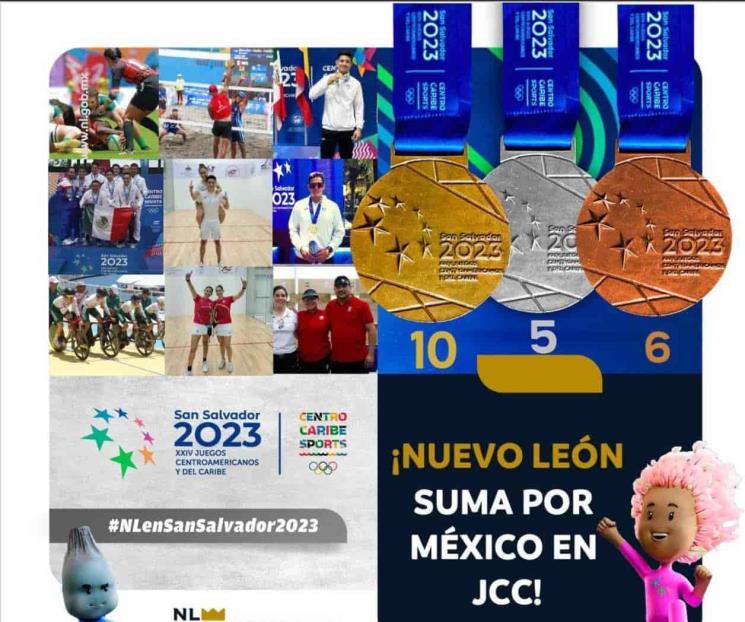 Aporta Nuevo León 21 medallas a México en JCC