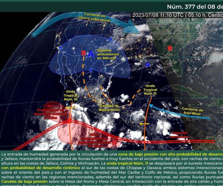 Prevén formación de nuevo ciclón Calvin en el Pacífico