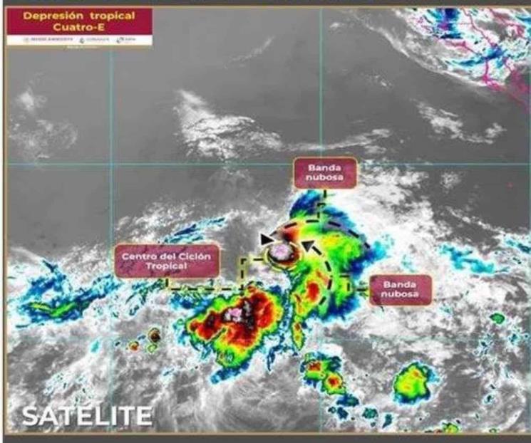 Se forma depresión tropical Cuatro-E en el Océano Pacífico