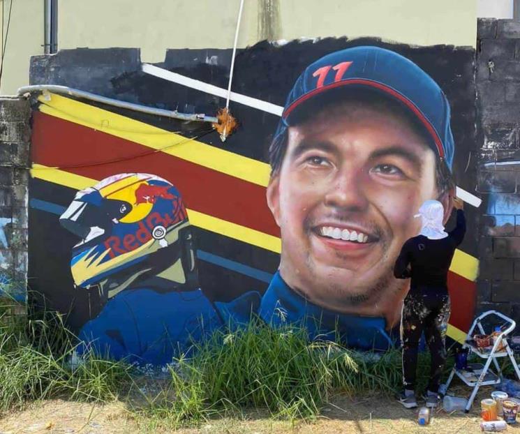 Trazan mural en honor a Checo Pérez en San Nicolás