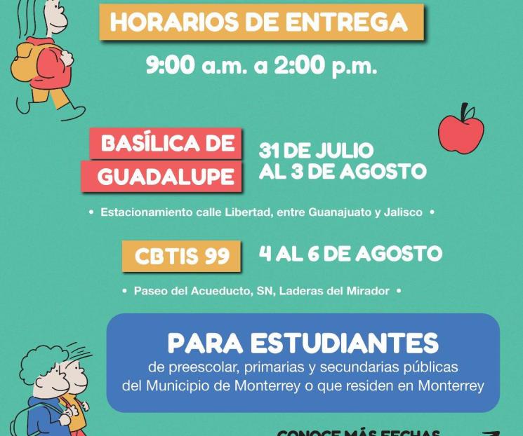 Aumenta Monterrey sedes para entrega de útiles escolares