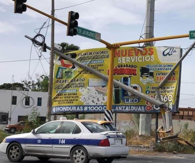 Criminales derriban postes de videovigilancia en Reynosa