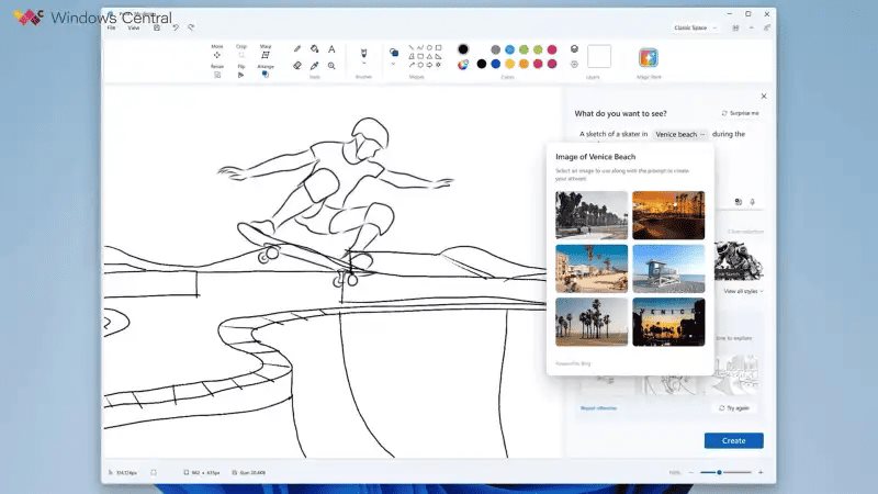 Microsoft Paint se prepara para abrazar la IA en Windows 11
