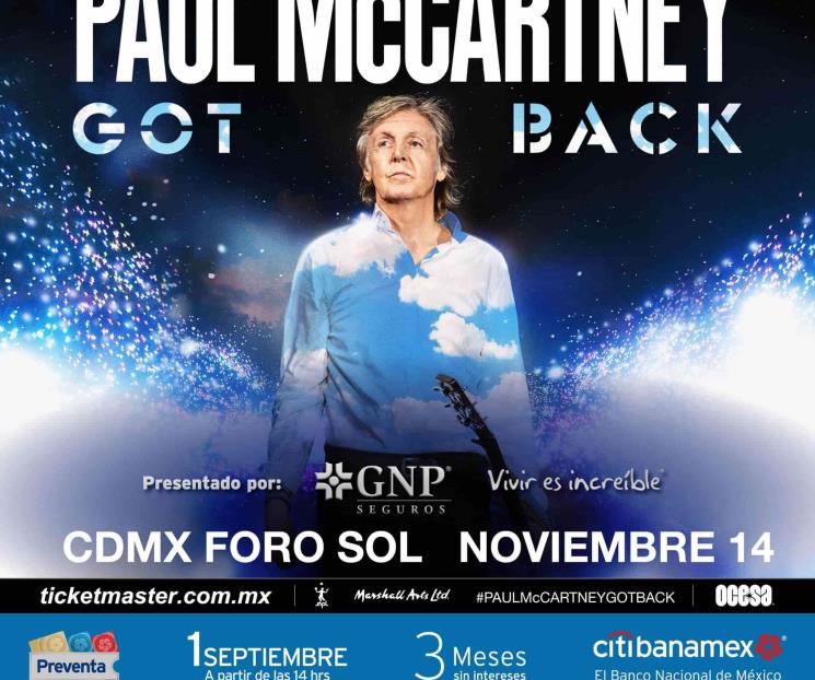 Confirma Paul McCartney concierto en Foro Sol de México