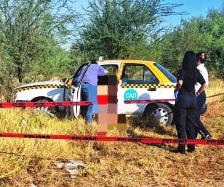 Encuentran a taxista muerto dentro de unidad en Cadereyta