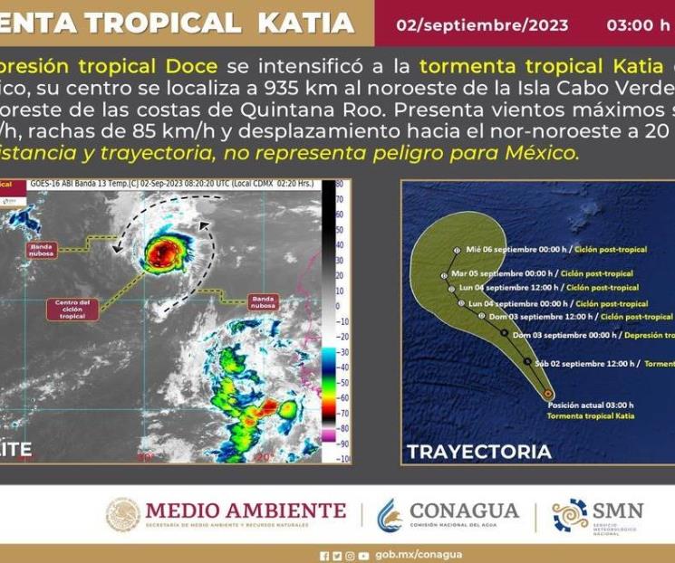 Se forma la tormenta tropical Katia en el Atlántico