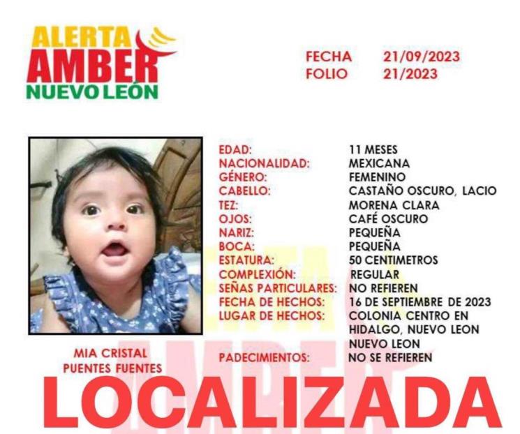 Localizan con vida a bebé desaparecida en Hidalgo