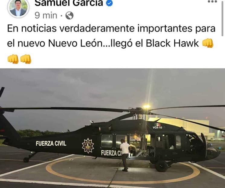 Llega el helicóptero Black Hawk para ´blindar´ a Nuevo León