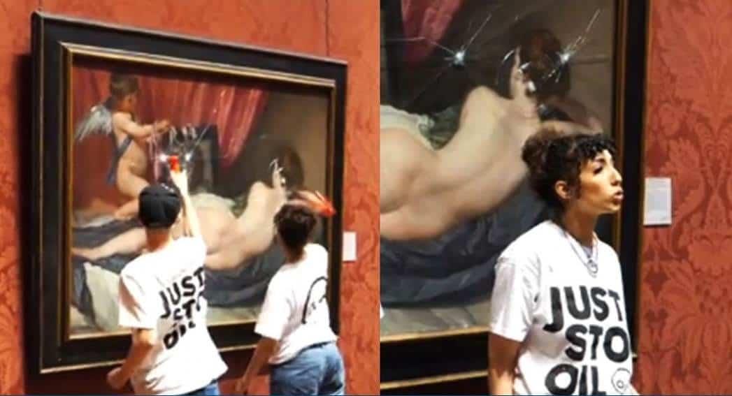 Activistas atacan a martillazos al Venus de Velázquez