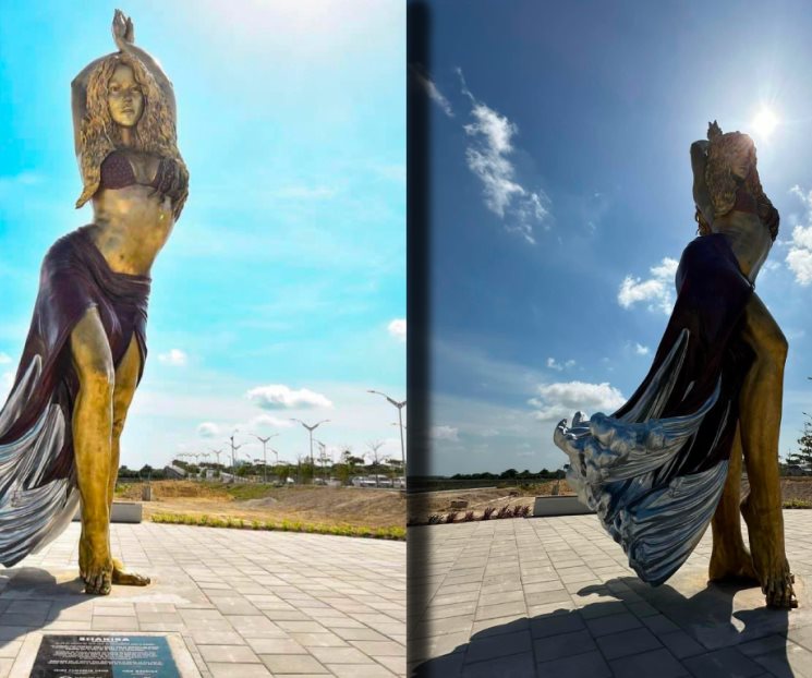Revelan estatua de Shakira en Barranquilla