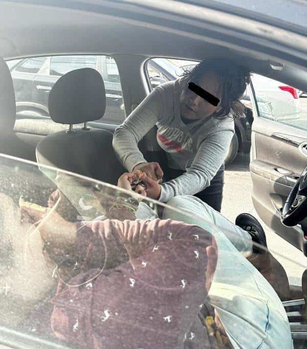 Después de intentar robar el auto a una joven, a quien amenazó con unastijeras, una mujer fue detenida por elementos de la Policía de Monterrey, en la Colonia Mitras Sur.