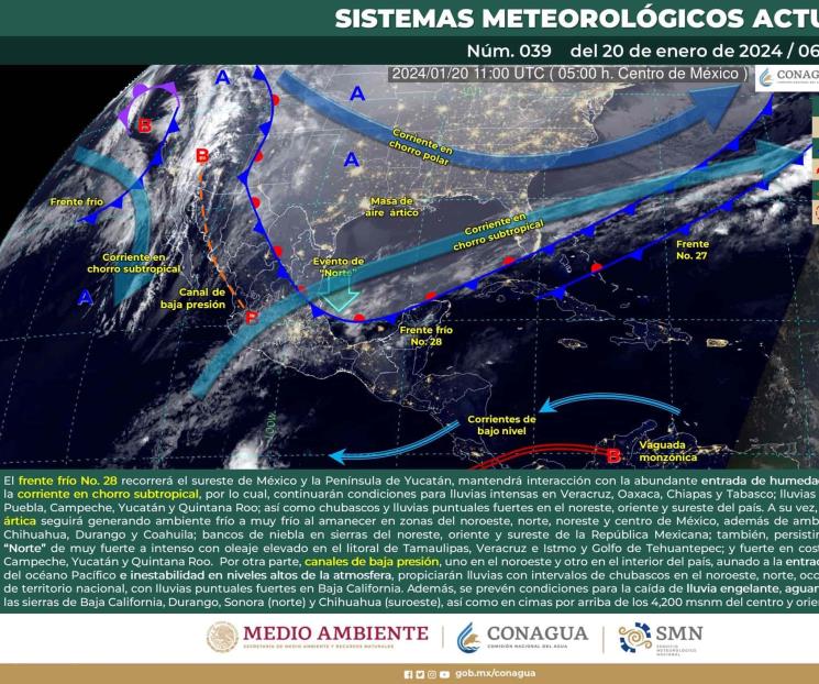 Seguirá el frío y las lluvias en la República Mexicana