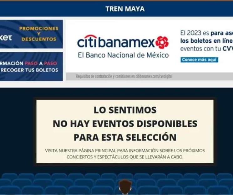 Suspenden venta de boletos de Tren Maya tras falla