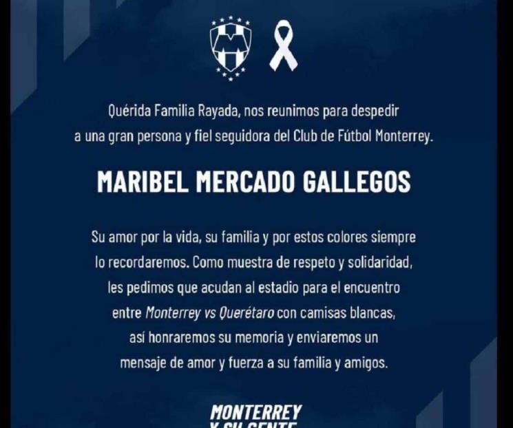 Dedicará Rayados juego de hoy ante Gallos a fan que murió en Torreón