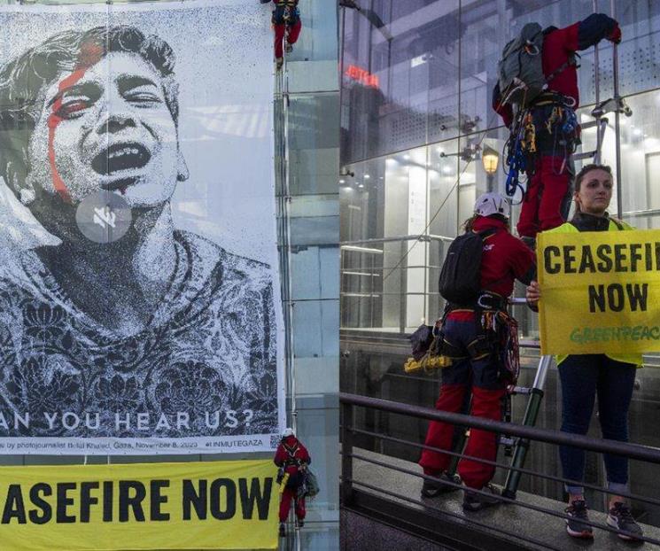 Activistas exigen alto al fuego en Gaza en Museo Reina Sofía