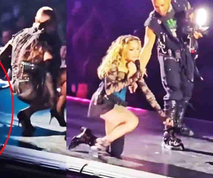 Sufre caída Madonna  arriba del escenario