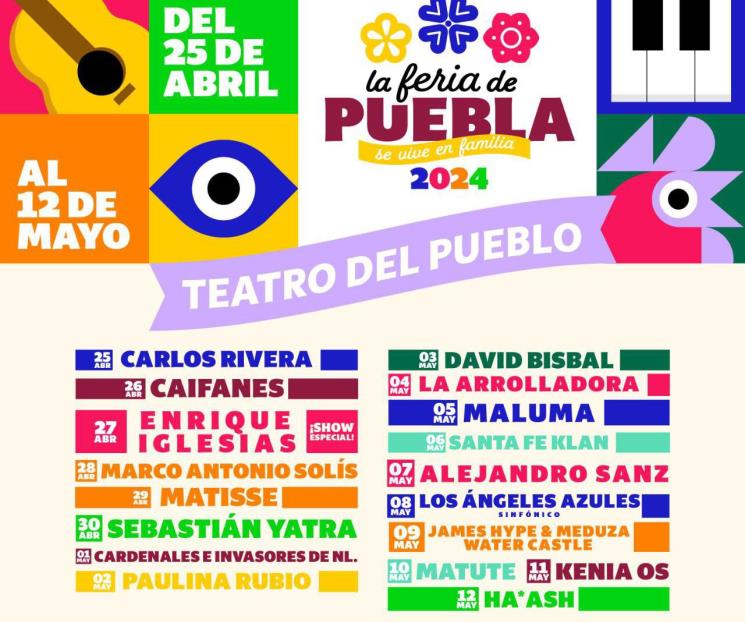 Se presentarán Sanz y Rivera en  Feria de Puebla