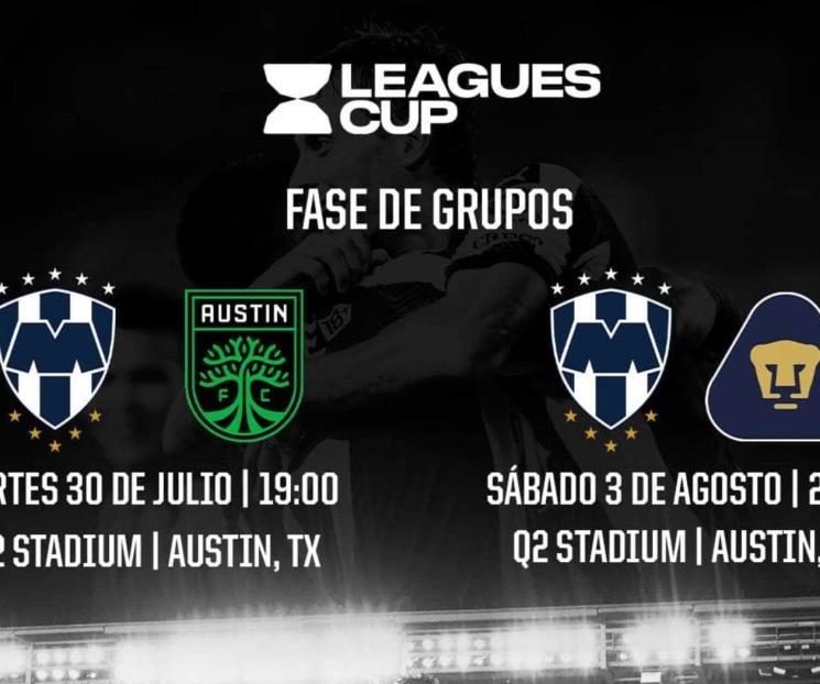 Jugará Rayados en Austin fase de grupos de Leagues Cup 