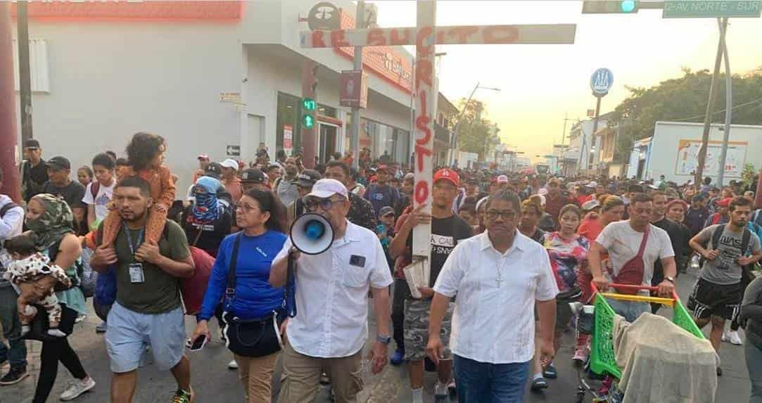 Viacrucis Migrante. Mil 500 indocumentados abandonan Tapachula