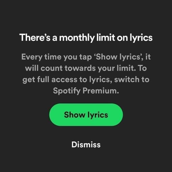Spotify pone límite a las letras gratis: o pagas o a tararear