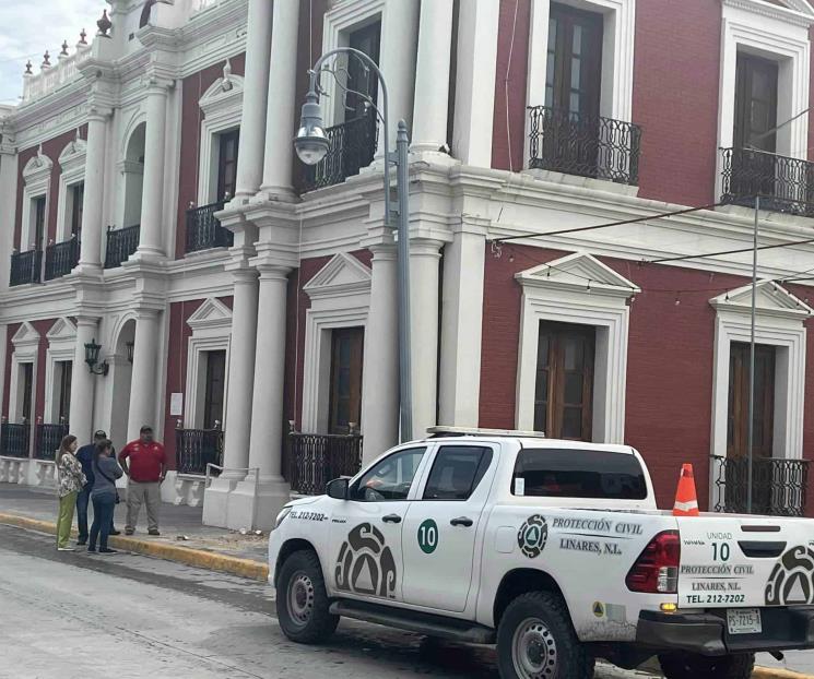Sufre daños Palacio Municipal de Linares a causa de las lluvias