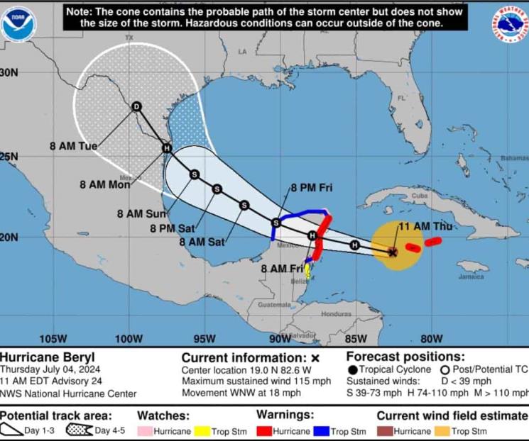 QR continua en Alerta Naranja por huracán Beryl