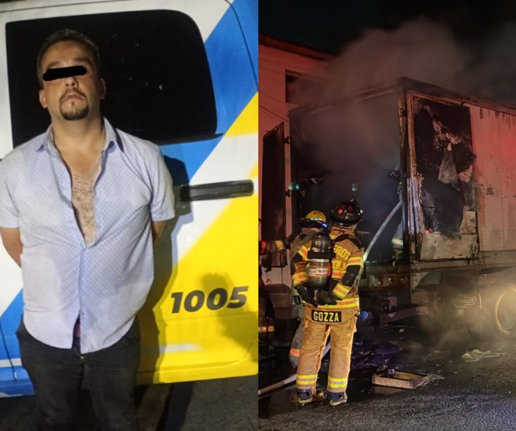 Detienen a hombre por incendiar un camión en Colonia del Norte
