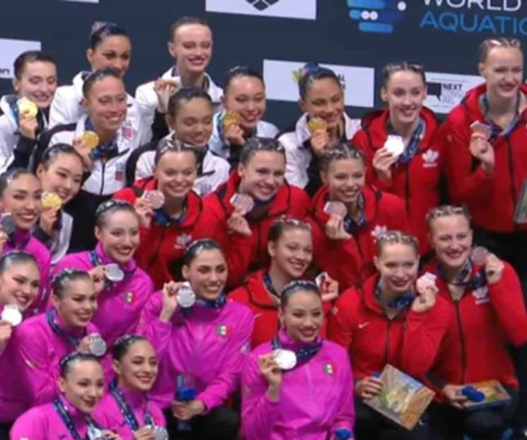 Tri Femenil de Natación Artística logra plata en la Copa del Mundo