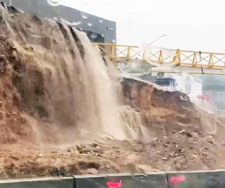 Causa estragos lluvia en obras de Leones y Puerta de Hierro