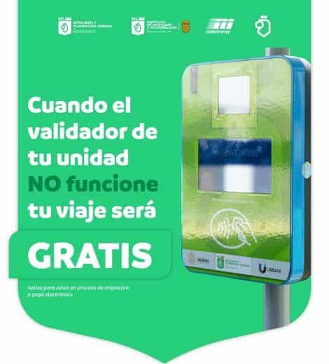 Será gratis el viaje cuando no funcione validador