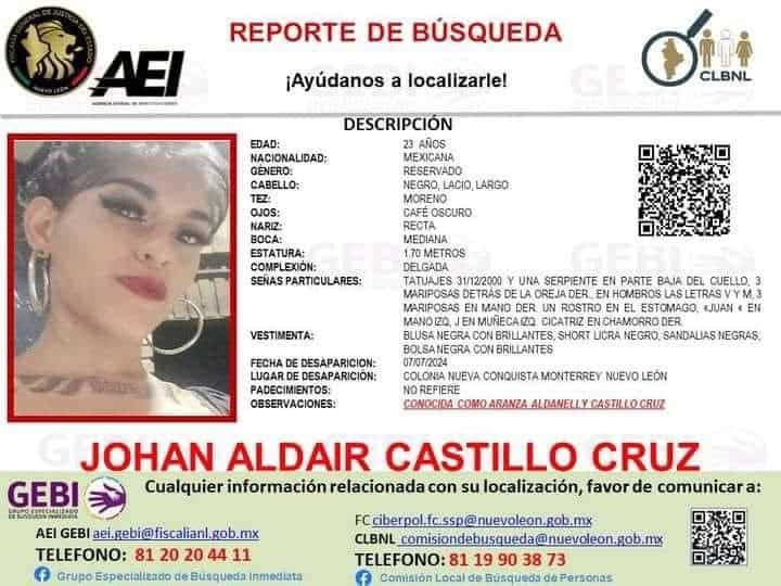 Una serie de cateos se realizaron ayer en diversos domicilios de la Colonia CROC, al norte de Monterrey, en relación al secuestro y homicidio de Johan o Aranza Aldair Castillo Ruiz, encontrada sin vida a finales de julio.