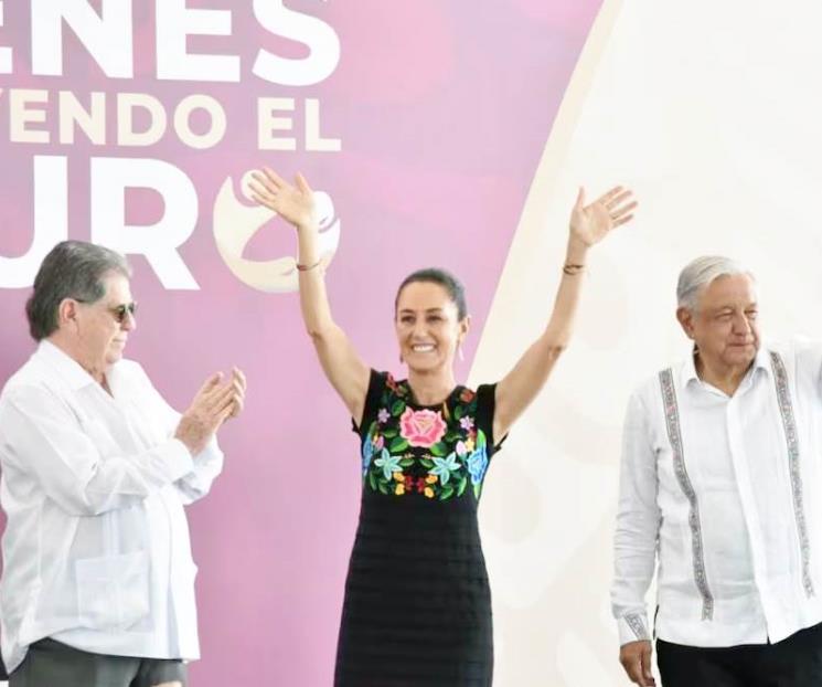 Finalizan Sheinbaum y López Obrador gira de estados en NL