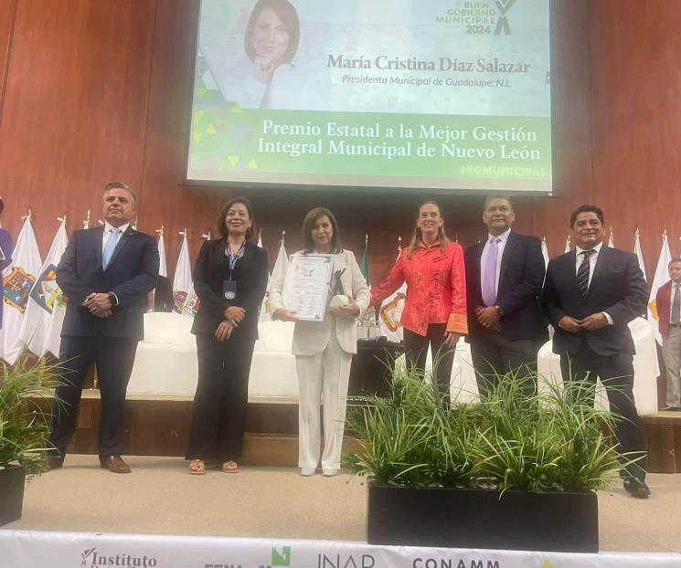 Recibe Guadalupe premio estatal a Mejor Gestión Integral Municipal