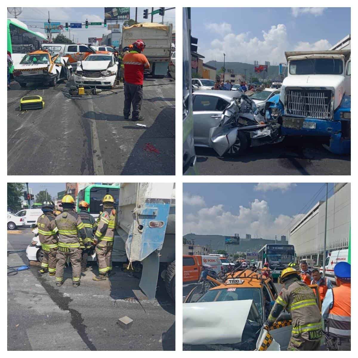 Un verdadero terror es que el vivieron los automovilista que estaban parados en la Avenida Venustiano Carranza, esperando el cambio del semáforo, al quedarse un camión tipo torton sin frenos, el cual terminó impactando once vehículos, dejando más de siete personas lesionadas.