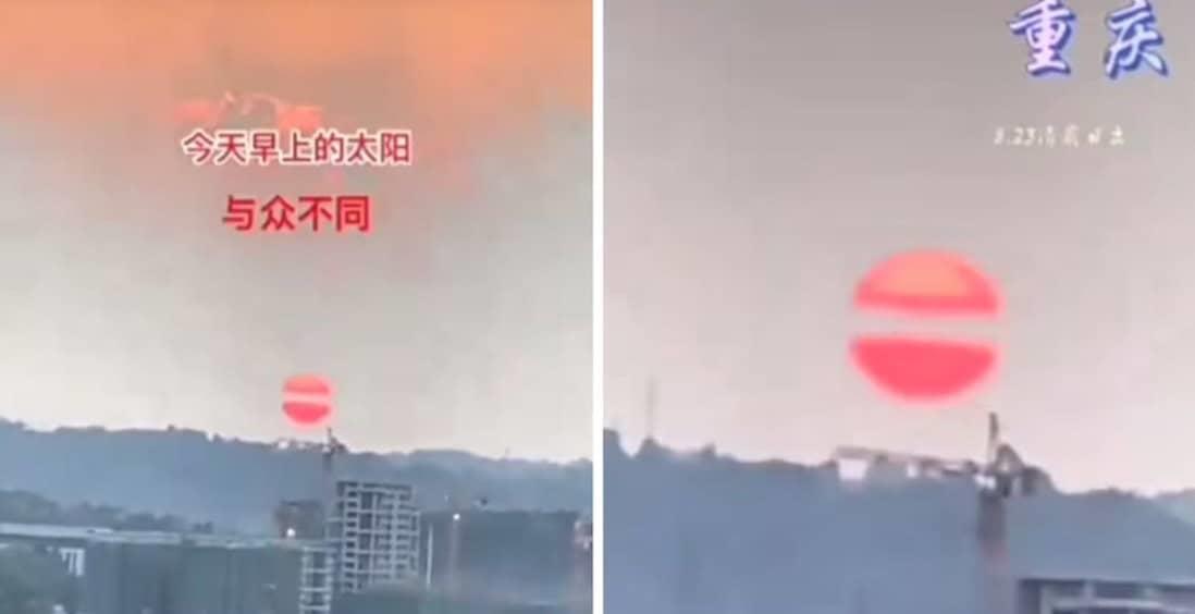 Avistamiento de un sol partido en China ha causado revuelo