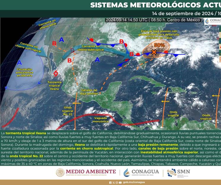 Tormenta tropical Ileana tocaría tierra en Ahome, Sinaloa: Conagua